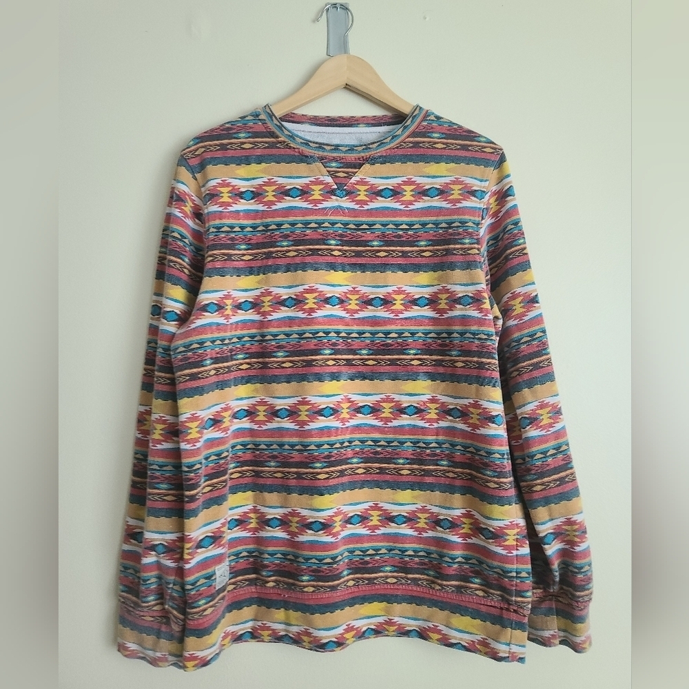 Empyre Surplus Co Aztec Sweatshirt Mens L Colorful Southwestern All Over Pattern